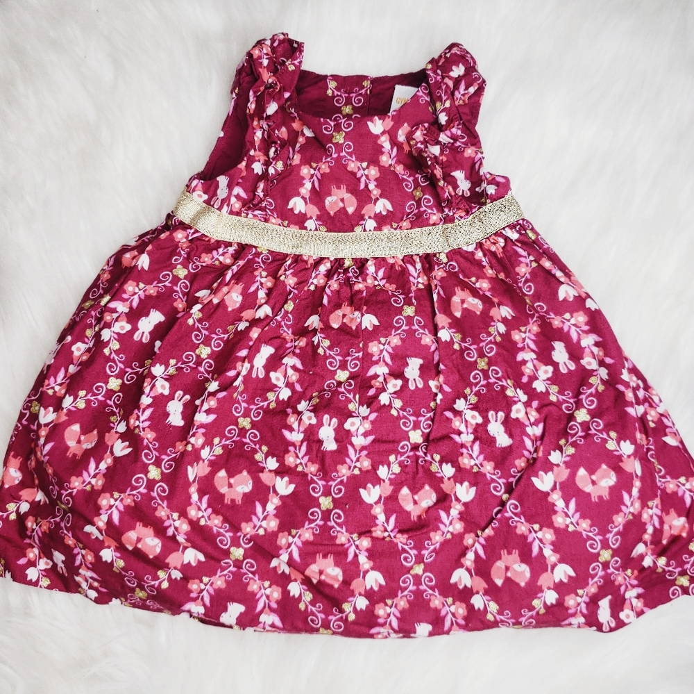 Gymboree Cute Gold Bow Baby Dress